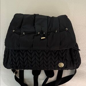Elegant Black Quilted Kids Backpack